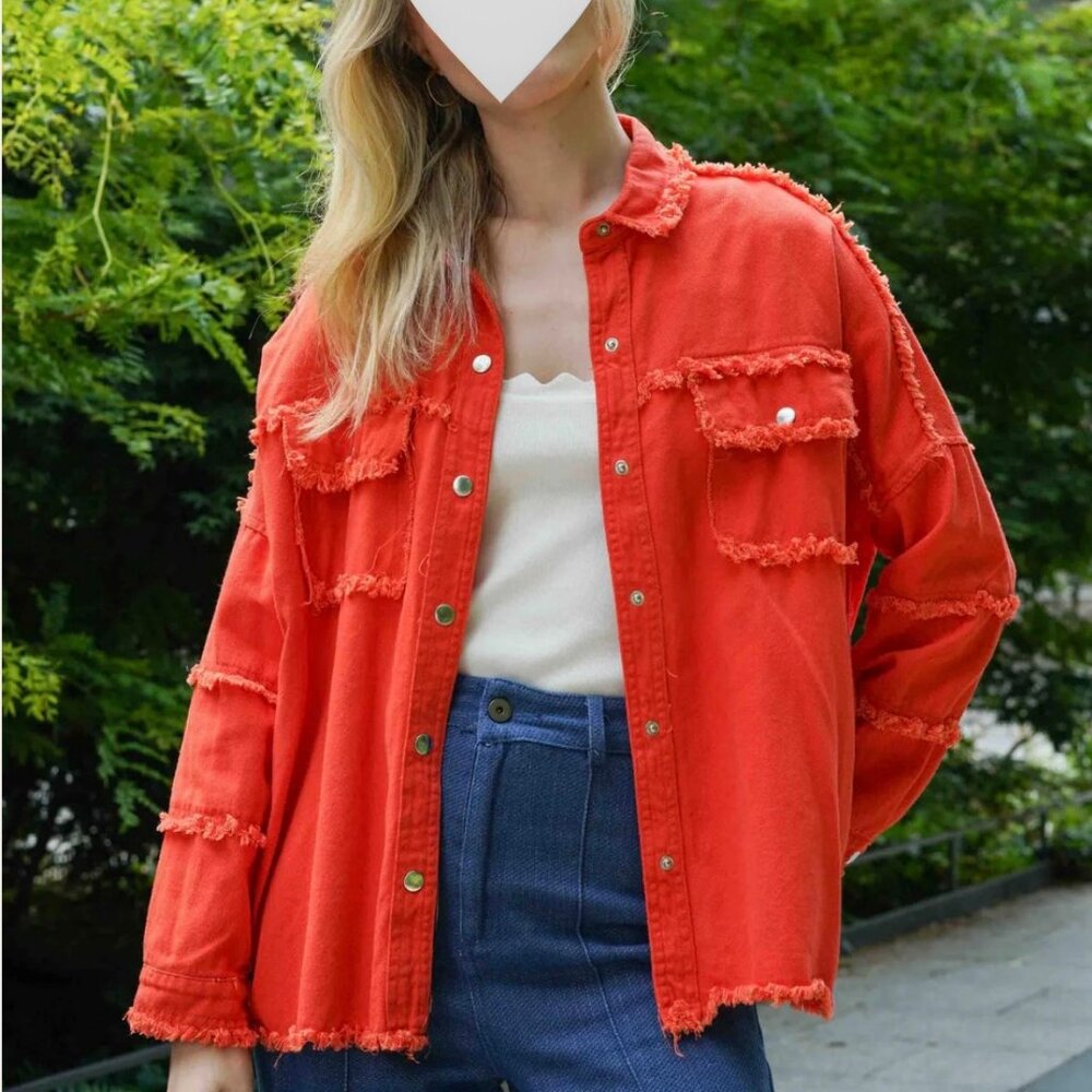 ELAN Limited Edition Rock & Roll 'Devan' Distressed Coral JACKET Size: M